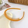 Women Headband Elastic Solid Color Anti-slip Frosted Braid Broken Hair Organization Face Washing Bath Hair Hoop with Teeth Female Headwear