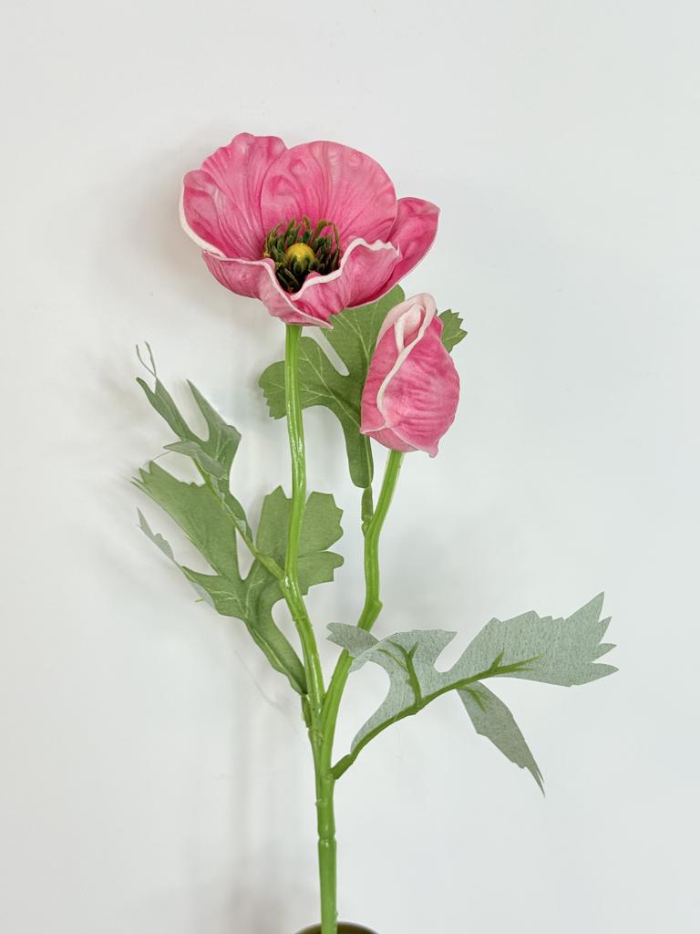 Twig - Dark Pink Foam Poppy 44 Cm
