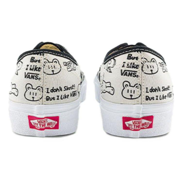 Vans Nuttsh X  Authentic Retro Street Fashion Low Top Canvas Shoes Unisex Sneakers Black White VN0A5KS9BPR