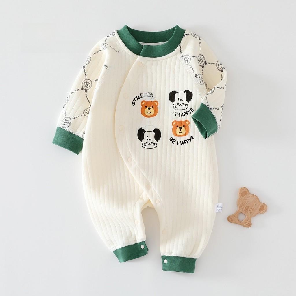 Baby Warm Fleece Baby Romper With Cartoon Animals Print Design For Winter And Autumn Newborns Baby Clothes