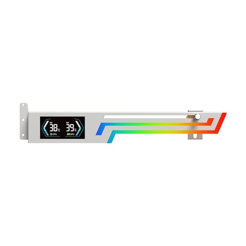 

ARGB Syncs Graphics Card Holder With Temperature Display And Adjustable Support For Heavy GPUs Like 40 Series белый