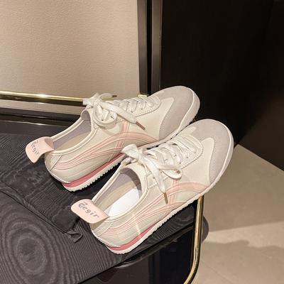 Dexun Schuhe Damen neue kleine weiße Schuhe im Sommer 2025 Retro-Plateau Forrest Gump Schuhe innen höhenverstärkende Sport- und Freizeitschuhe