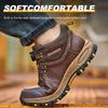 Rotary Buckle Men's Work Shoes Leather Warproof Protective Shoes Safety Industrial Puncture-Proof Anti-Smash Steel Toe Shoes