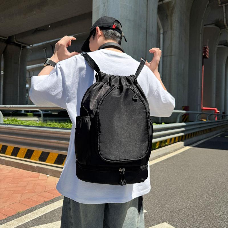 Bundle bag badminton bag backpack large capacity sports waterproof storage bag simple travel drawstring folding bag