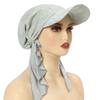 New Shimmer Pre-Tied Hat Women Muslim Hijab Turban Long Tail Headscarf Beanies Bonnet Hair Loss Chemo Cap Head Wrap Bandanas