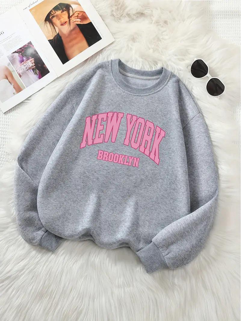 

Женский свитер с принтом и круглым вырезом в европейском и американском стиле 2024 Small серый