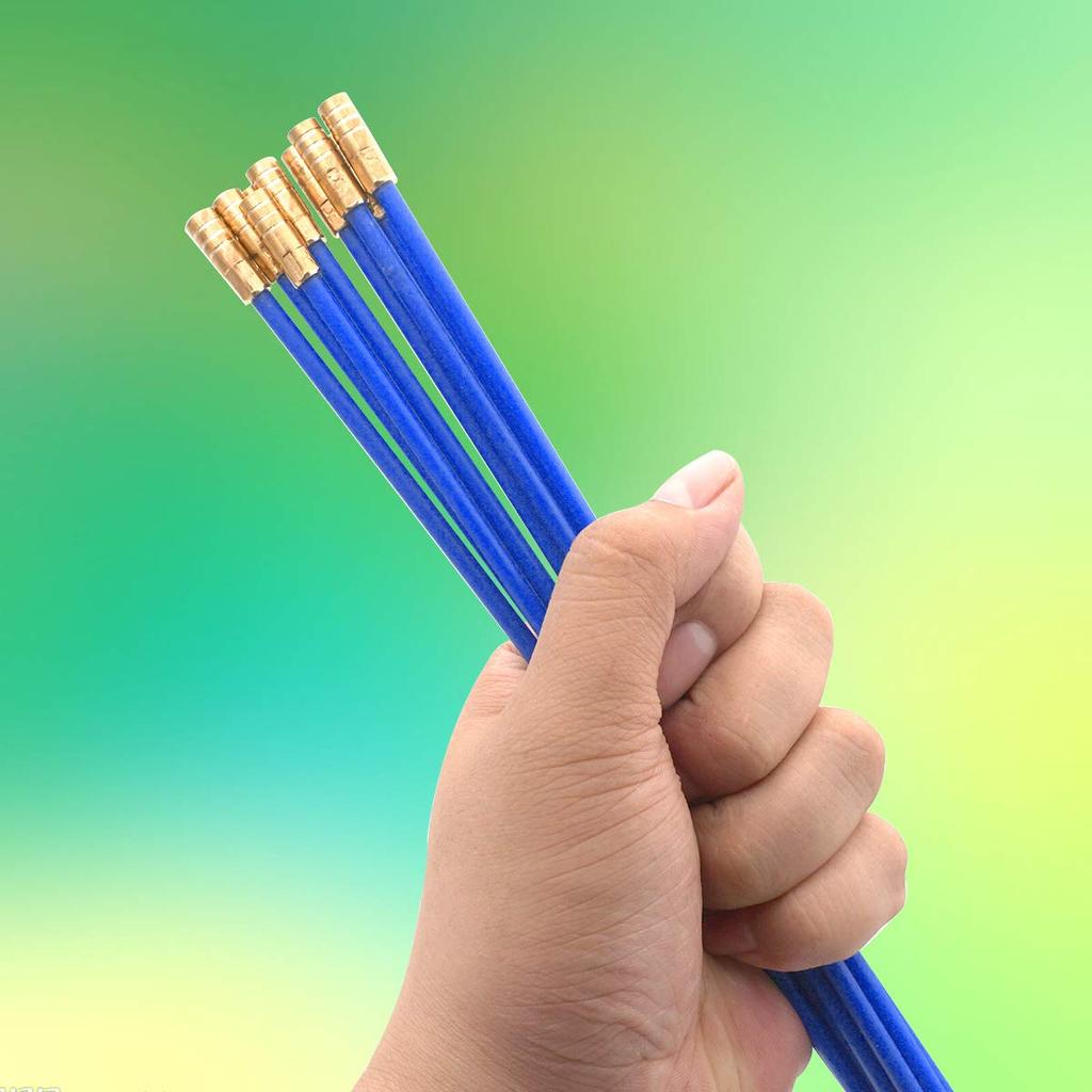 Akuoly Einziehstange, 50cm x 10 Stäbe, Spezielles Einziehwerkzeug mit Aufbewahrungskoffer zum Einziehen von Drähten, Einziehstange zum Einziehen von Drähten