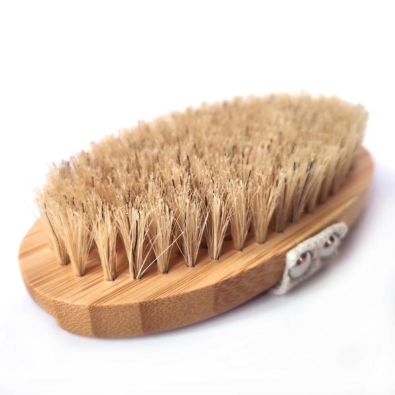 

Natural Bamboo & Boar Bristle Dual Brush: Soft for Bathing, Hard for Dry Brushing, Body/Meridian Massage, Back Scrubber