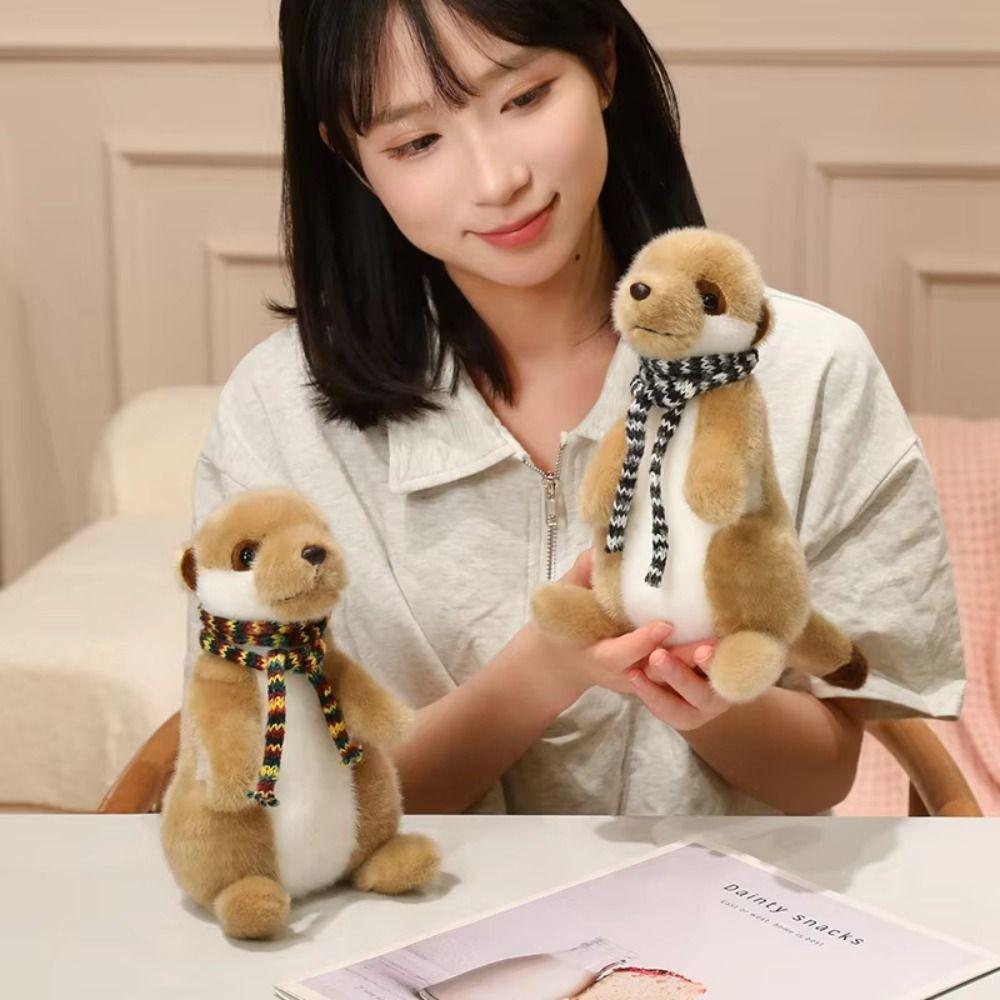 Soft Fluffy Meerkat Plush Doll Weighted Pellet Suricate Plush Toy Meerkat Plush Toy Birthday Gift