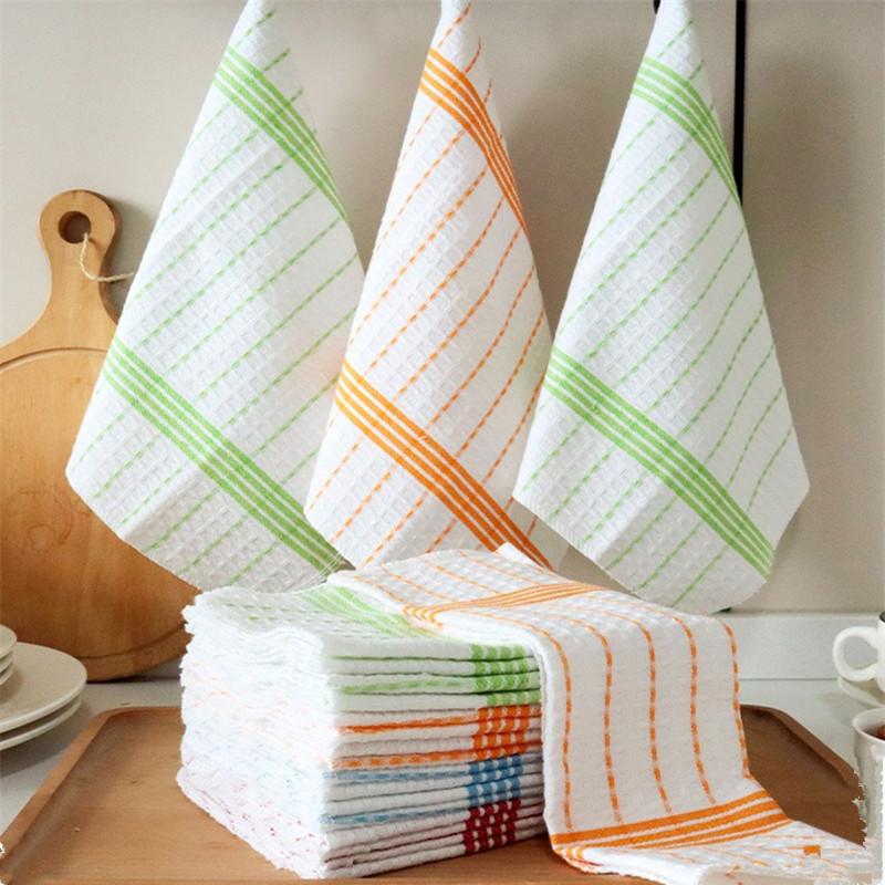 4Pcs/pack 30x30cm Square Cotton Kitchen Dishwasher Towels Cloth Scouring Pads Household Cleaning Tools