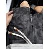 Men's Black White Printed Corduroy Casual Loose Summer Streetwear Fashion Comfortable Daily Shorts