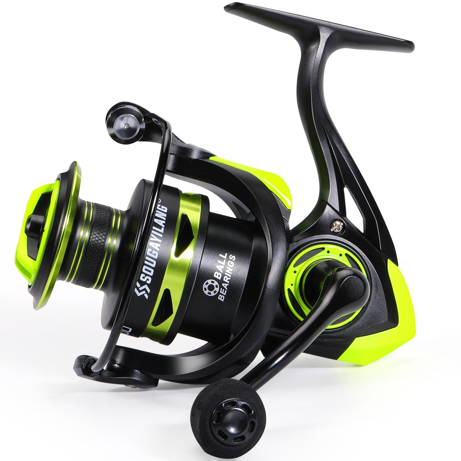 

Рибальська котушка Sougayilang 5.2:1 рибальська котушка зі спінінгом з EVA-ручкою для рибальської котушки Bass Dark Yellow 1000