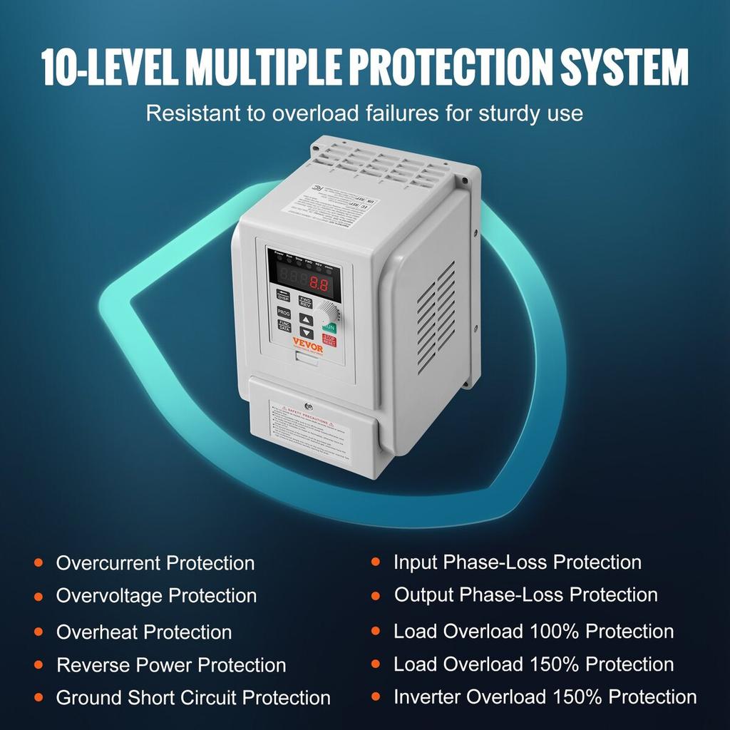 VFD 2,2 kW 10 A 3 PS Frequenzumrichter zur Drehzahlregelung von Drehstrommotoren