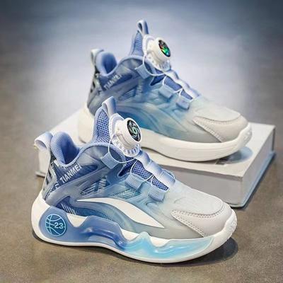 Sportliche Jungen-Schuhe Kinder Drehknopf atmungsaktive Laufschuhe 2025 Herbst neu Mittelalte und ältere Jungen Basketballschuhe
