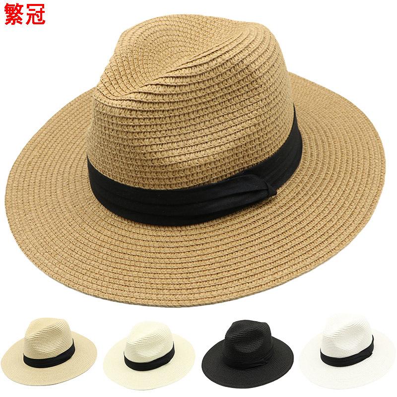 

Летняя шляпа Панама Соломенная шляпа Британский цилиндр Мужская и женская складная пляжная шляпа от солнца One Size