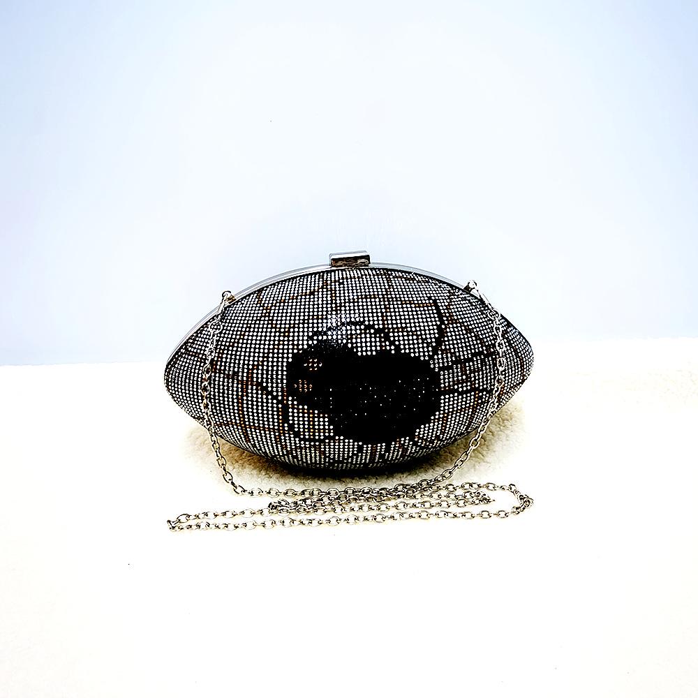 High-End Rhinestone-Embellished Women's Evening Rugby Bag for Banquets, Parties, and Weddings