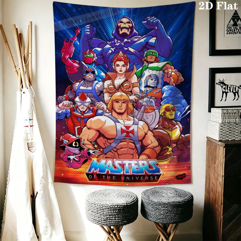 He Man Wall Tapestry Aesthetic Wall Hanging Printed Fabric Blanket Decorative Tapestries for Bedroom Living Room Home Decor
