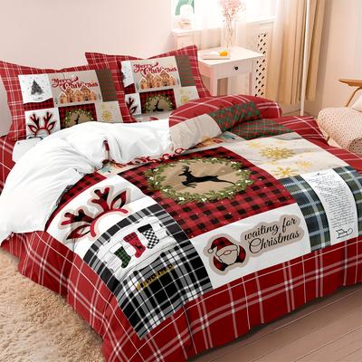 2/3Pcs Christmas-Themed Digital Print Duvet Cover Set With Three Pieces New  Bedroom Decor For Kids Adults Christmas Gifts