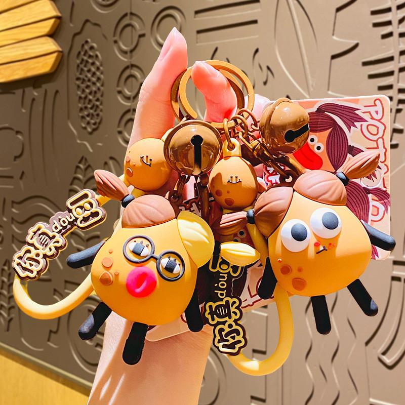 Adorable Potato Family Keychain Cute Cartoon Potato Doll Bag Charm Pvc Zinc Alloy
