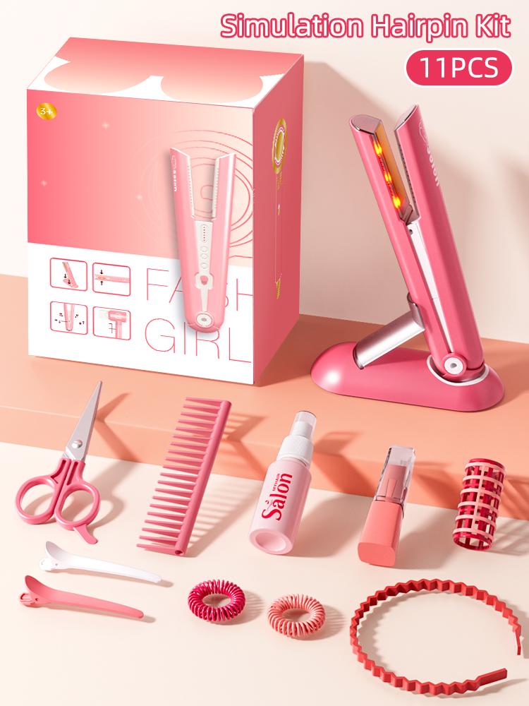 Kids Make Up Toys Simulation Haircut Kit Children'S Hair Dryer Role Playing Game Educational Toys For Girls Pretend Play Gifts