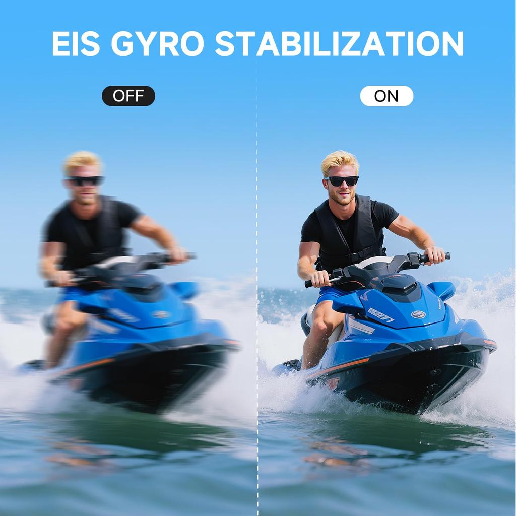 SJCAM SJ4K Action Camera with Image Stabilization 40m Waterproof Underwater Camera Lens with WDR 5x WiFi Connection 2 Included Accessories for and