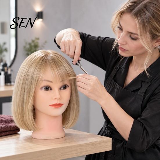 Cosmetology Practice Head Bald Mannequin Head, Male/Female Hair Model, Professional Large Circumference Model for Wig Making, Hat Glasses Display,