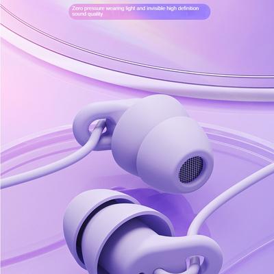 Wired Headphone ASMR Sleep Headset in-Ear Wire Control with Mic Audio Noise Reduction