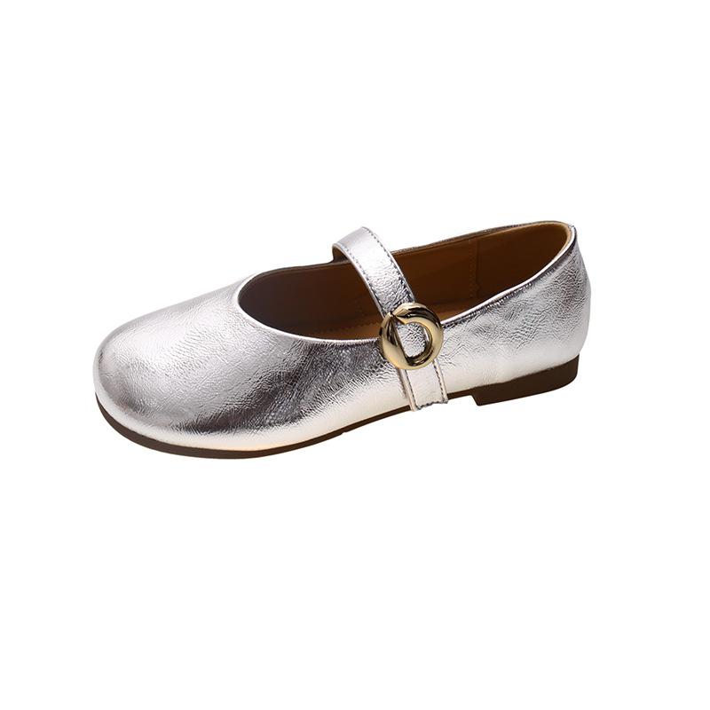 New Style Women s Shoes - Flat-bottomed Low-cut Shoes - Single Shoes 35 серебряный