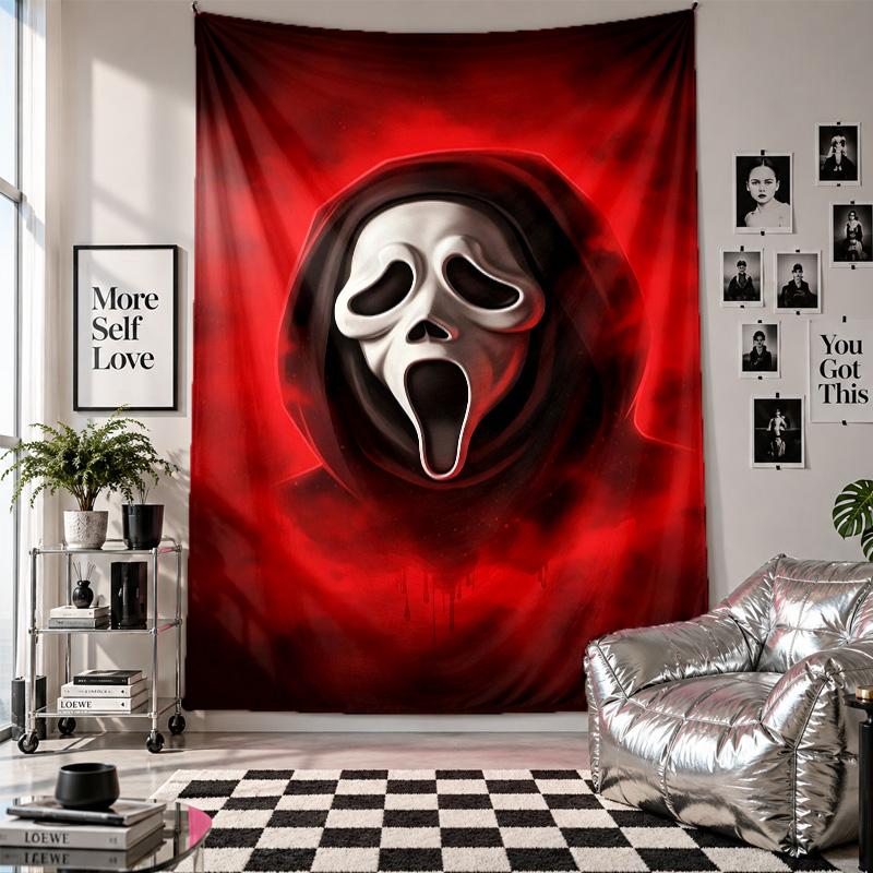 Wall TapestryScream Ghostface Art Hanging Cloth Decorative Background Cover for Room Decoration