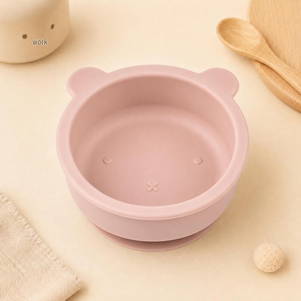 Silicone Suction Bowl & Plate Set for Kids – Baby Bear Design, Anti-Fall, Food Grade Material