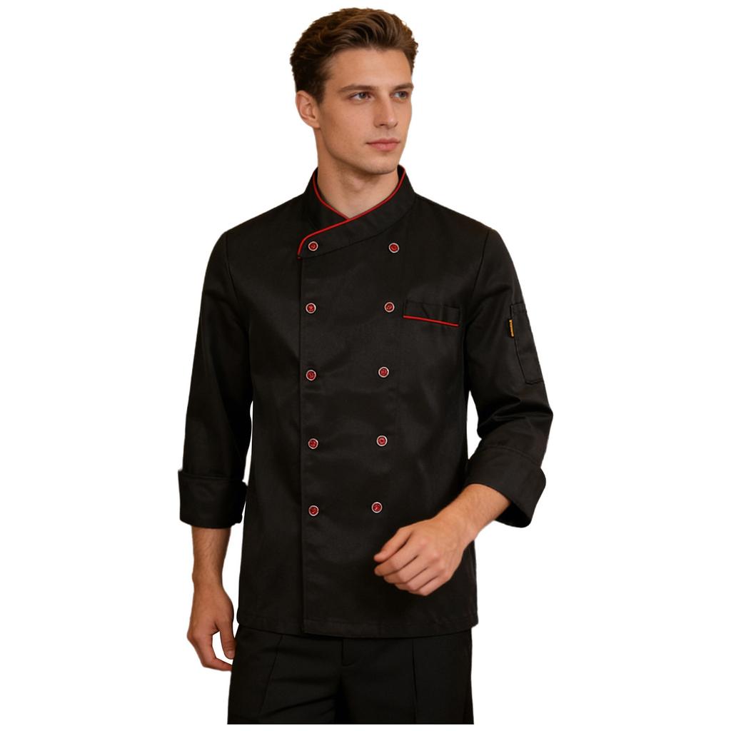 Kochjacke für Unisex, Hotel, Küche, Kantine, Kochmantel, Lebensmittelservice, Arbeitsuniform für Männer und Frauen