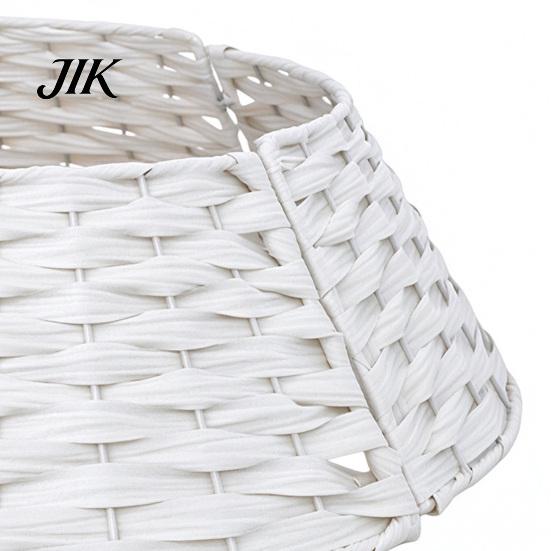 Christmas Tree Collar Handwoven Rattan Collar, Natural Brown Base Skirt, Decorative Indoor Ornament Wicker Stand Cover for Home Office Floor