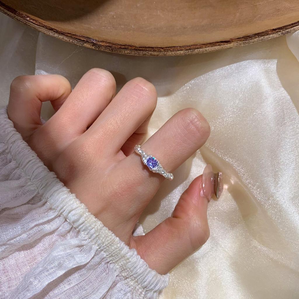 

Sophisticated Zirconia Purple Lava Ring For Women Adjustable Geometric Design For Lovers Fashion