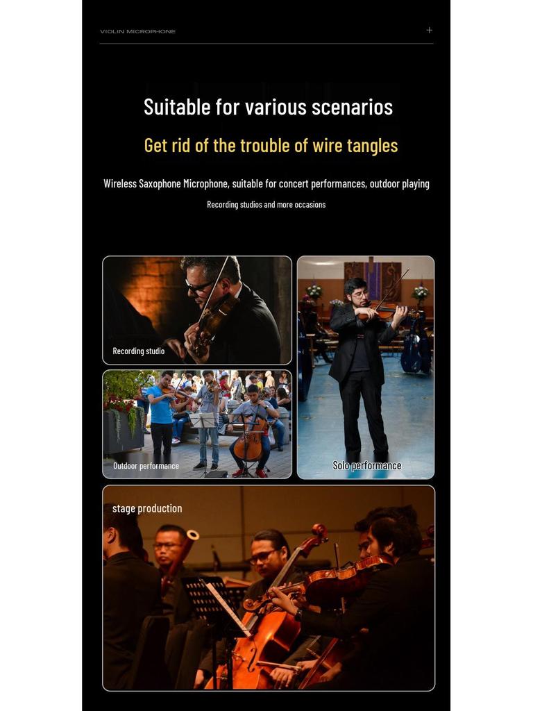 High-Fidelity Wireless Microphone for Violin Performance and Recording