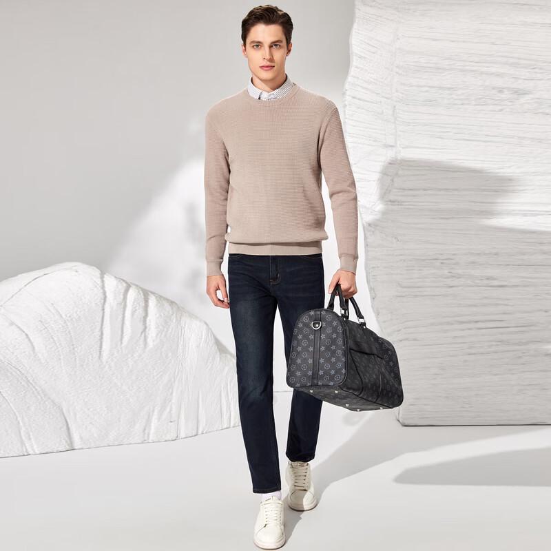 Antonio Men's 100% Cotton Crew Neck Pullover Knit Sweater