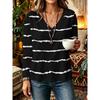 Autumn and Winter Women's Long-sleeved V-neck T-shirt