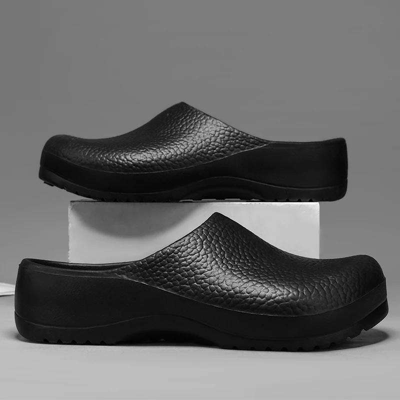 

2025 Мужские тапочки Парные садовые сабо Женские водонепроницаемые поварские туфли Пляжные сандалии Тапочки для домашних животных Работники Уличная обувь для рыбалки 44-45 чёрный