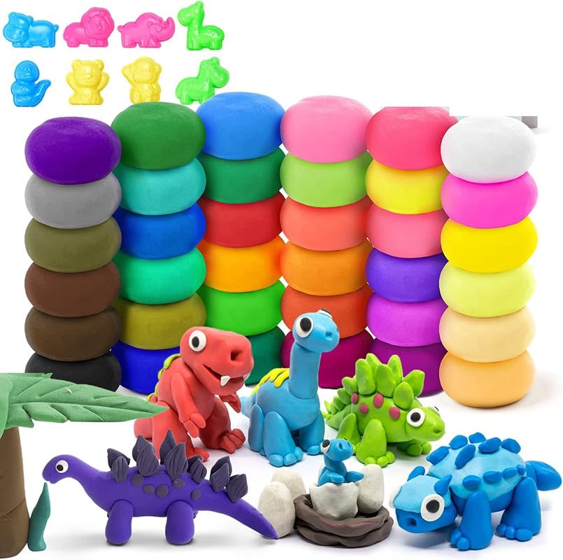Eclet (Pack Of 12) Air Dry Clay, Colorful Children Soft Clay, Creative Art Crafts, Gifts For Kids-Multi Color. Non-Toxic
