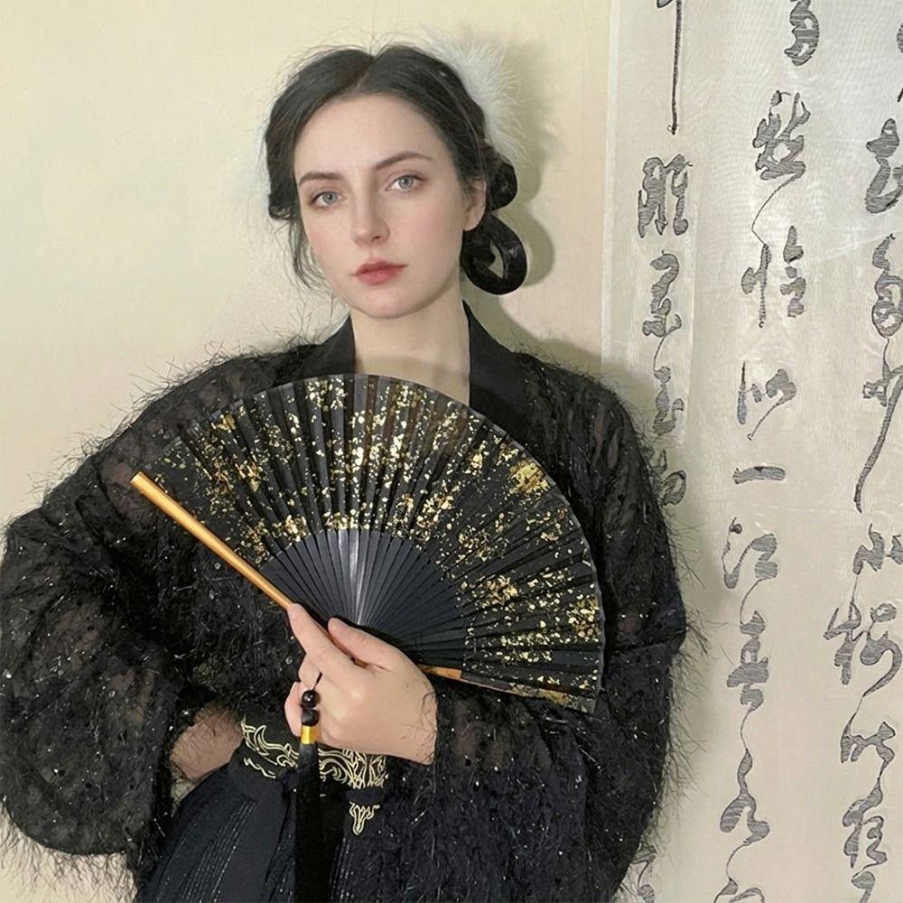 with Tassel Chinese Retro Fan 6inch Hand Hold Fan Portable Folded Fan Chinese Style