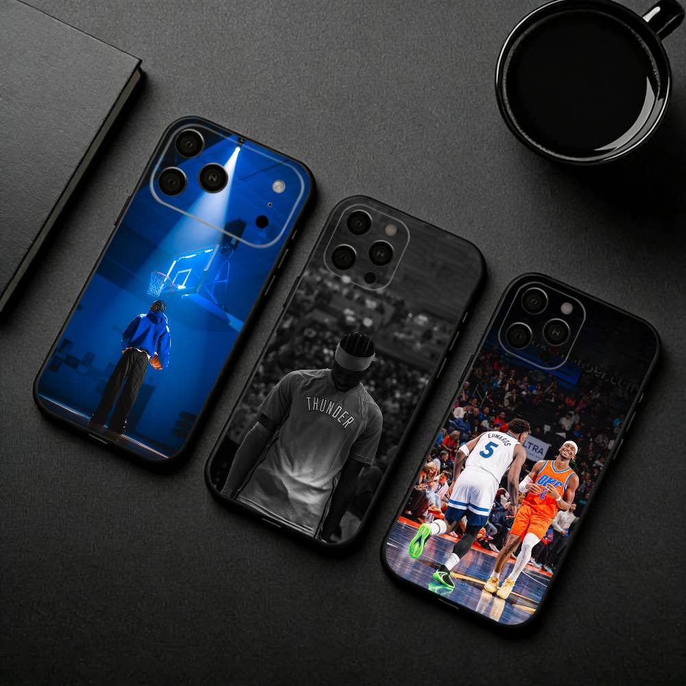 SGA B-Basketball G-Guard S-Sha Phone Case For iPhone 17pro,16,15,14,13,12,11 Plus,Pro Max,XS,Soft Silicone Black Cover