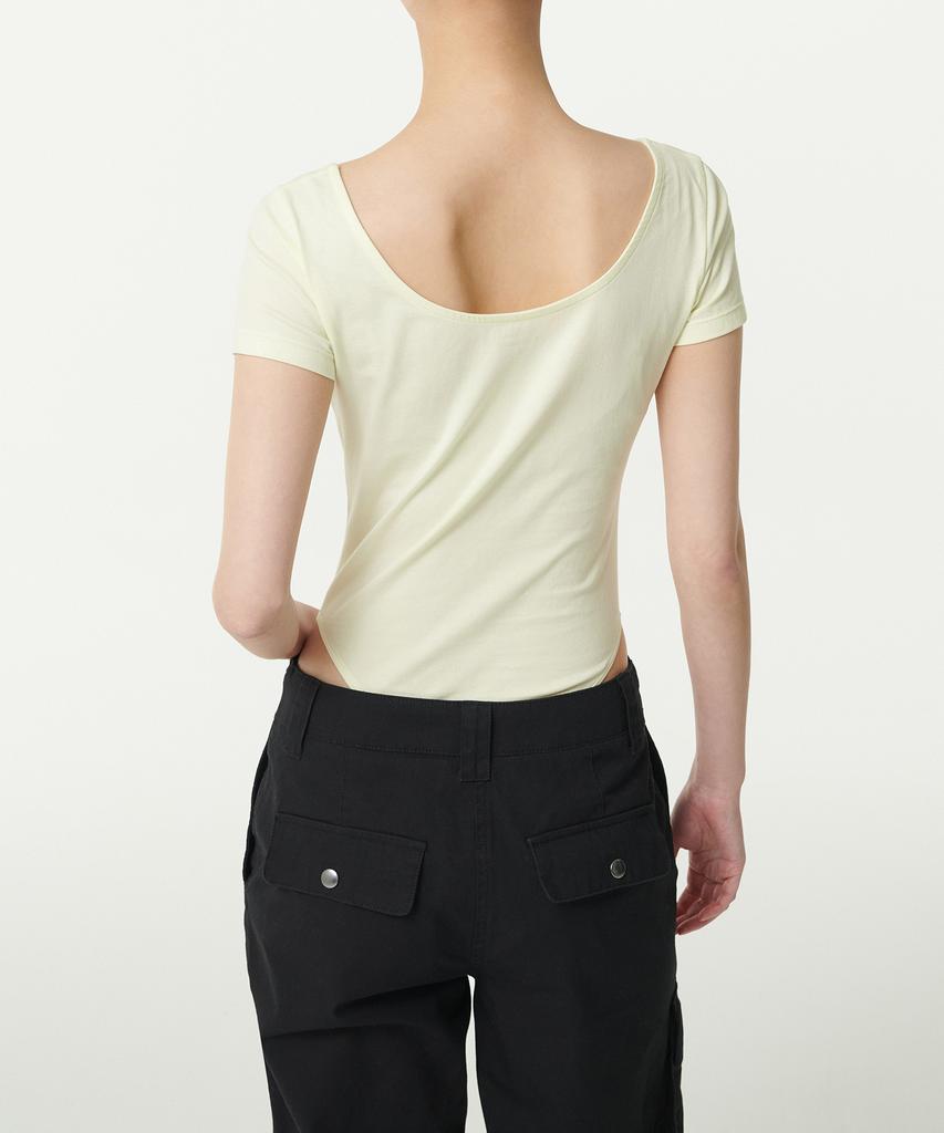 MUSINSA STANDARD WOMAN Women'S Scoop Neck Bodysuit [Lemon]
