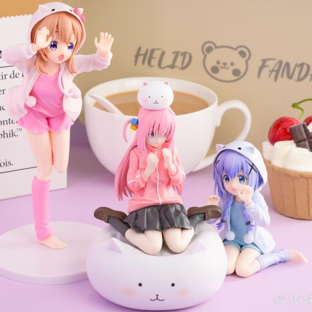 Chino Kafuu Cat Ear Figurine - Anime Character Collectible for Desk & PC Case Decoration