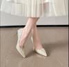 Fashion 2025Fine Heel Glass Shoes Spring New Pointy Head Shallow Mouth Glitter Set Foot Non-slip Wear Not Tired Foot Single Shoes