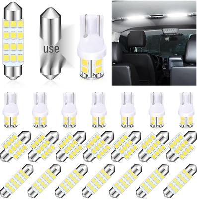 24-Piece Car LED Light Set: T10 Parking, Reading, License Plate, Interior & Door Lights