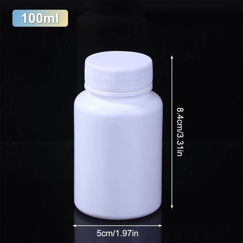15-180ml Plastová Láhev Bílá Lékovka se Šroubovacím Víčkem Potravinářský PE Úložný Balicí Kontejner Krabička na Pilulky Pouzdro Držák