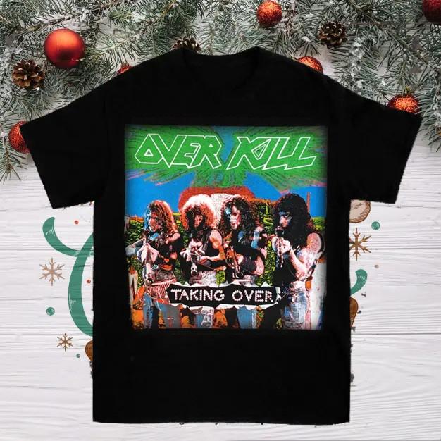 Футболка с принтом Overkill Band Захватывает Рождество Полный размер S-5XL Унисекс XXXXL