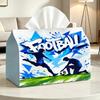Football-Themed Tissue Box Compatible for Toilet Paper, Facial Tissues & Paper Napkins - Dual-Purpose Holder with Smooth Sheet Separation, Compact Dec