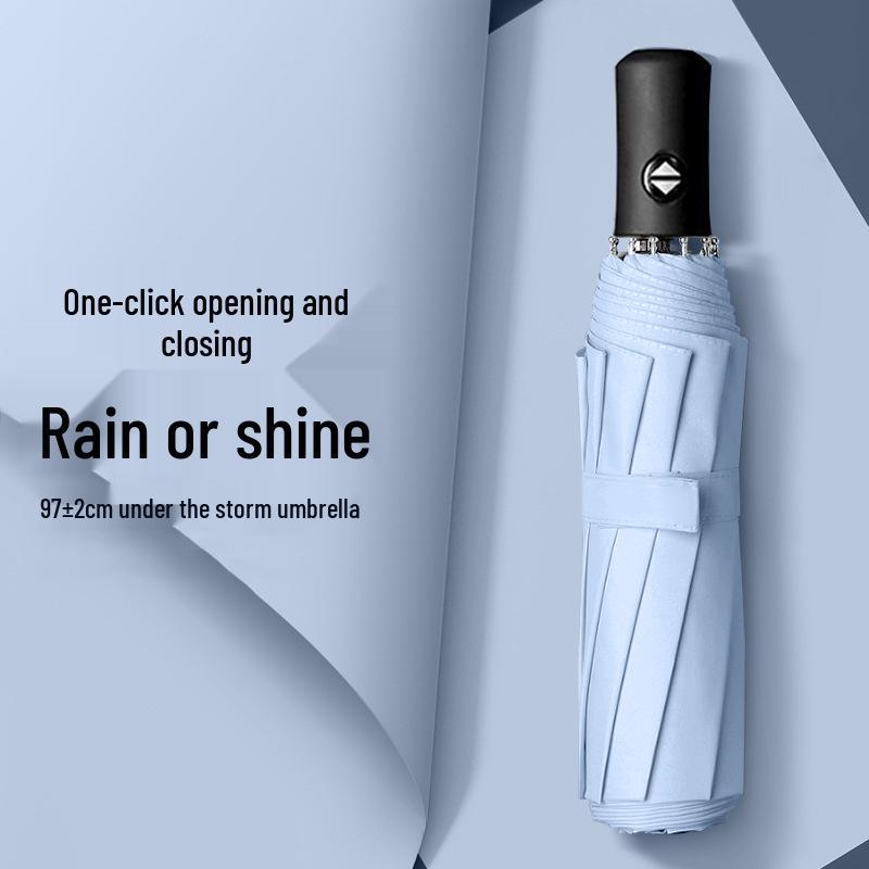 Men's Large Windproof Folding Umbrella: Reinforced, Sturdy, Dual-Use for Sun & Rain