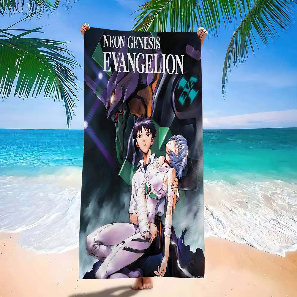 Asciugamano da Bagno Anime E-Evangelions Microfibra Morbido Assorbente Traspirante Per Bambina Bambini Decorativo Cartone Animato Asciugamano da Spiaggia