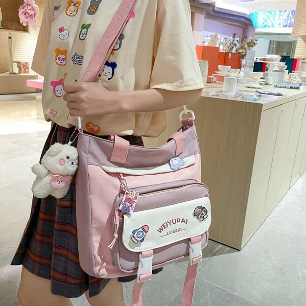 Multi Pockets Girls Shoulder Bags Ins High School Backpacks Portable Students School Bags  Girl